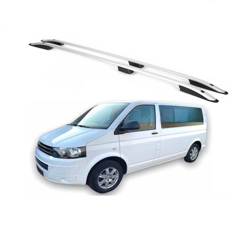 E-Parts24 Dachreling für VW T5 Multivan Transporter ab 2003- Langer Radstand L2 Alu Silber von eparts24