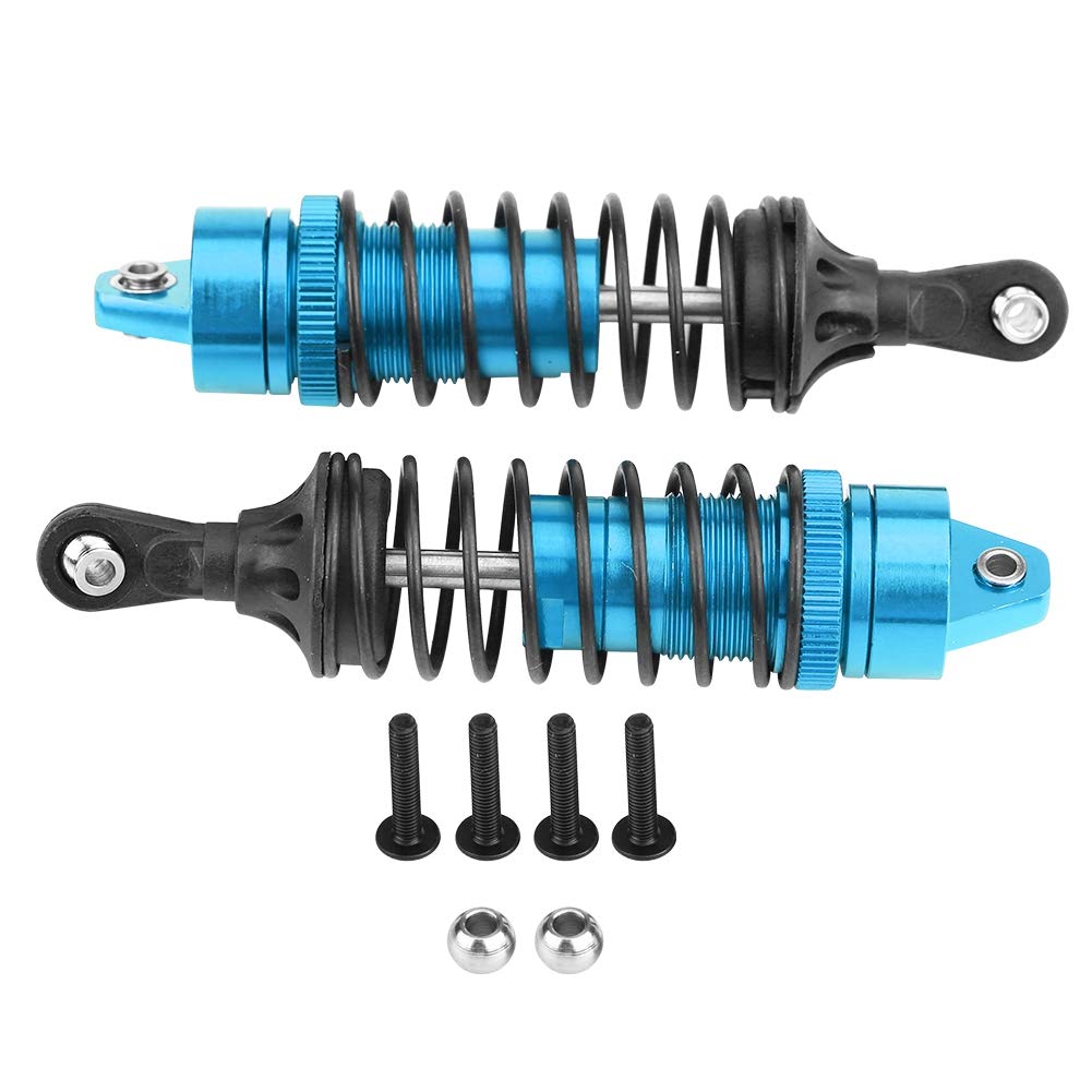 2 Stück RC Aluminiumlegierung 100 mm vorderer Stoßdämpfer für Traxxax Slash 4x4 1/10 Auto RC Stoßdämpfer Dämpfer Set (SLA014B blue) von equlup