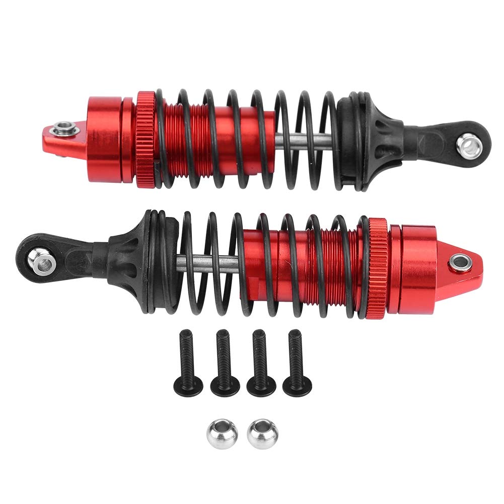 2 Stück RC Aluminiumlegierung 100 mm vorderer Stoßdämpfer für Traxxax Slash 4x4 1/10 Auto RC Stoßdämpfer Dämpfer Set (SLA014R red) von equlup