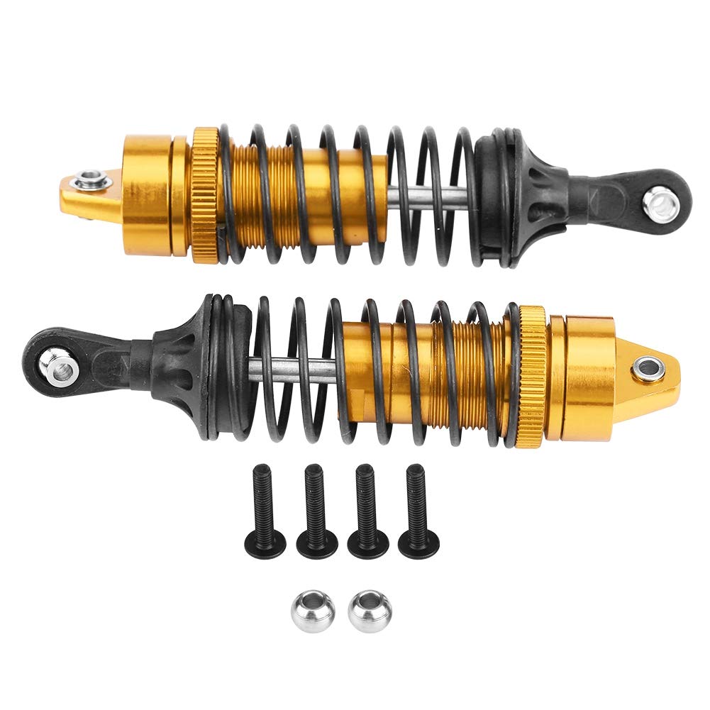 2 Stück RC Aluminiumlegierung 100 mm vorderer Stoßdämpfer für Traxxax Slash 4x4 1/10 Auto RC Stoßdämpfer Dämpfer Set (SLA014Y yellow) von equlup