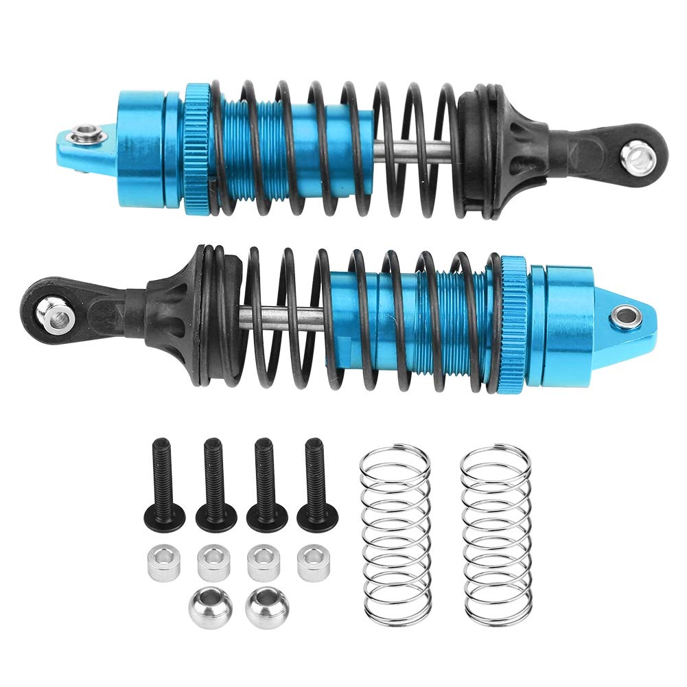 2 Stück RC Aluminiumlegierung 100 mm vorderer Stoßdämpfer für Traxxax Slash 4x4 1/10 Auto RC Stoßdämpfer Dämpfer Set (SLA023B blue with 1.3MM wire diameter spring 2P) von equlup