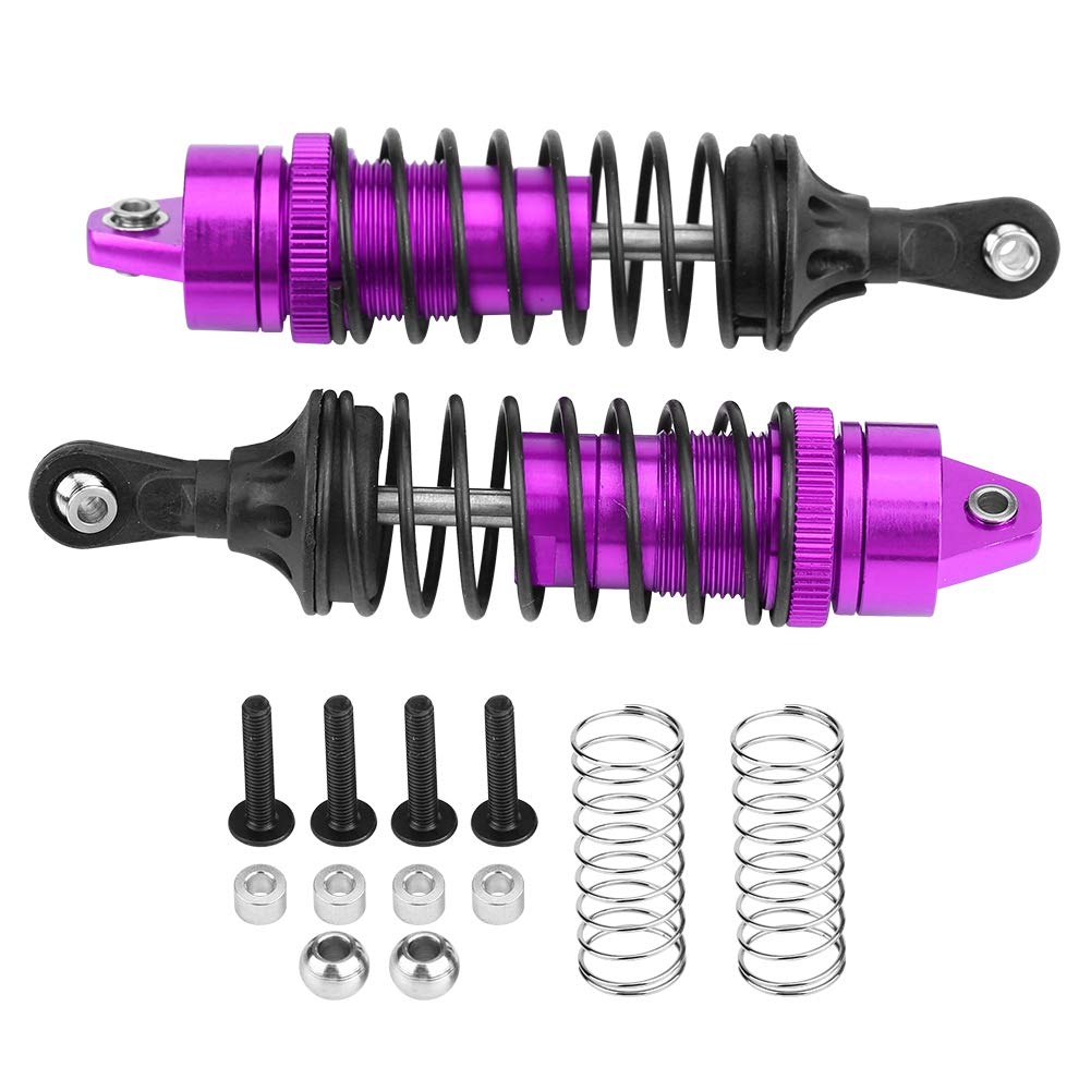 2 Stück RC Aluminiumlegierung 100 mm vorderer Stoßdämpfer für Traxxax Slash 4x4 1/10 Auto RC Stoßdämpfer Dämpfer Set (SLA023P purple with 1.3MM wire diameter spring 2P) von equlup