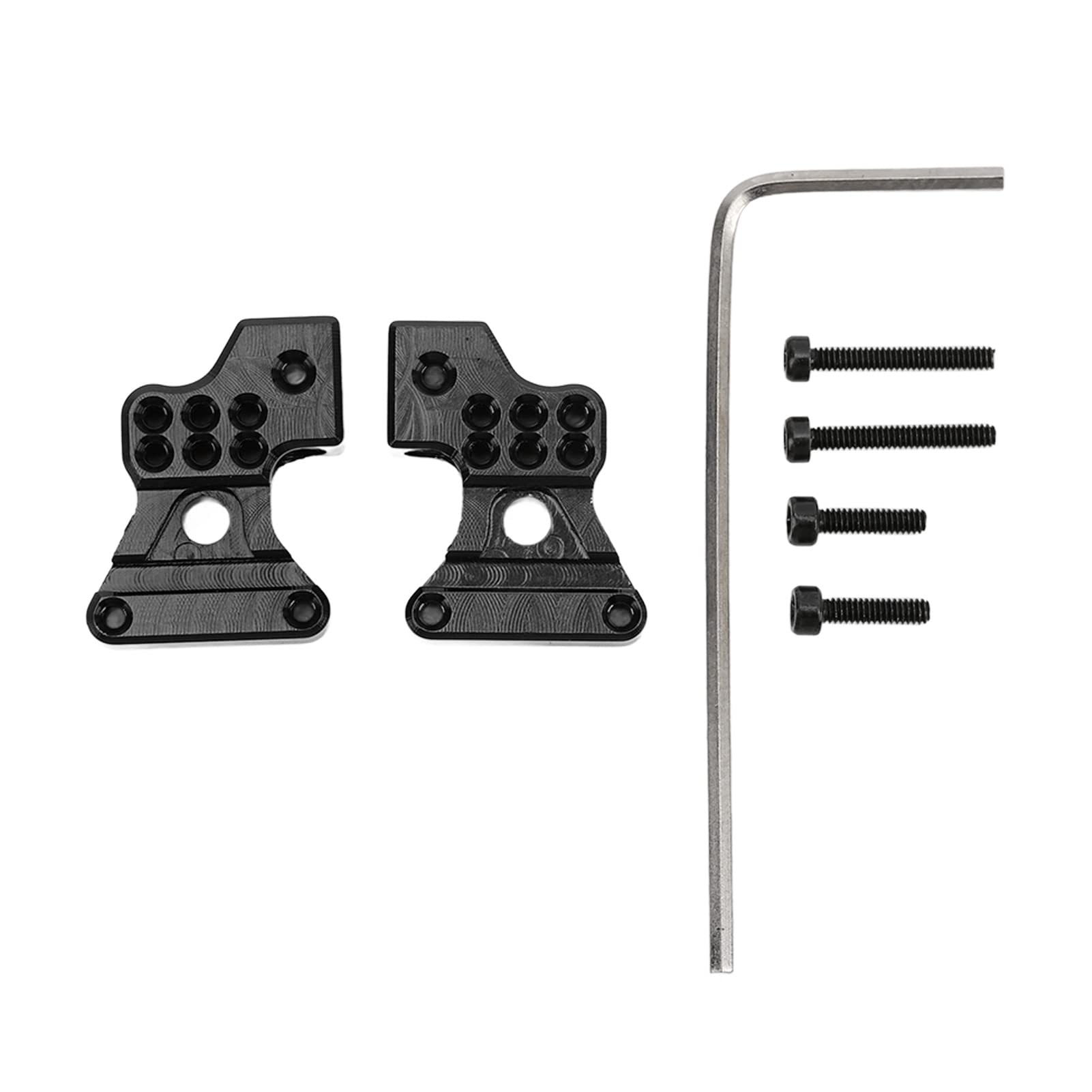 2pcs RC Heckschockturm, Aluminiumlegierung hinterer Suspensionshalterung 17x13x5mm/0,7 x 0,5 x 0,2 Zoll Heck -Stoßdämpfer -Platte für SCX24 1/24 RC -Auto (Schwarz) von equlup