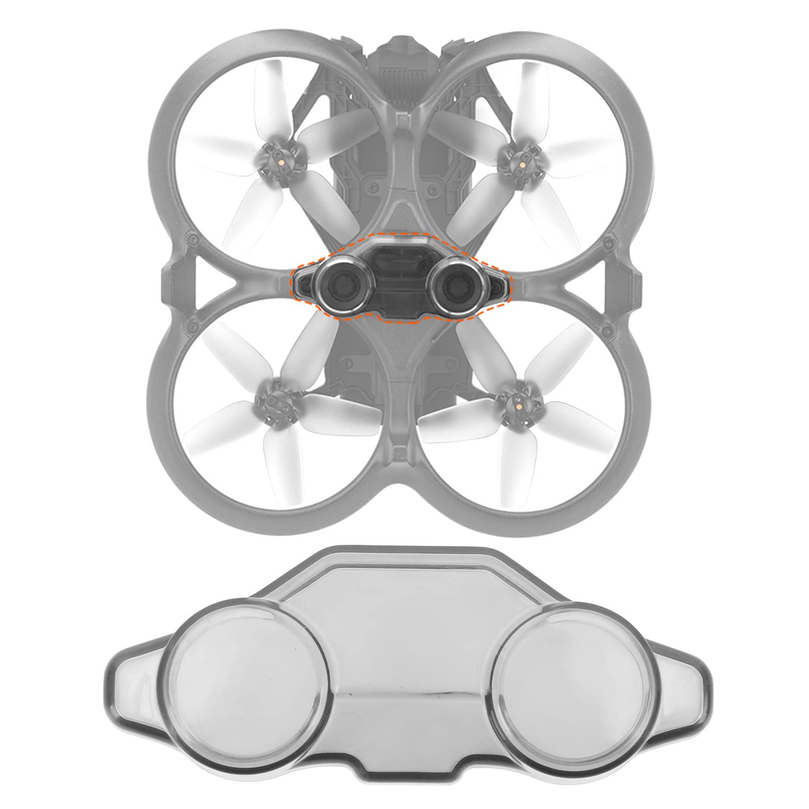 Drohnen -Down View -Abdeckung, 76x29x12mm Avata Drohnen Hindernisvermeidung Abdeckung Transparent Schwarzes ABS -Kamera Schutzkappe Drohnenzubehör von equlup