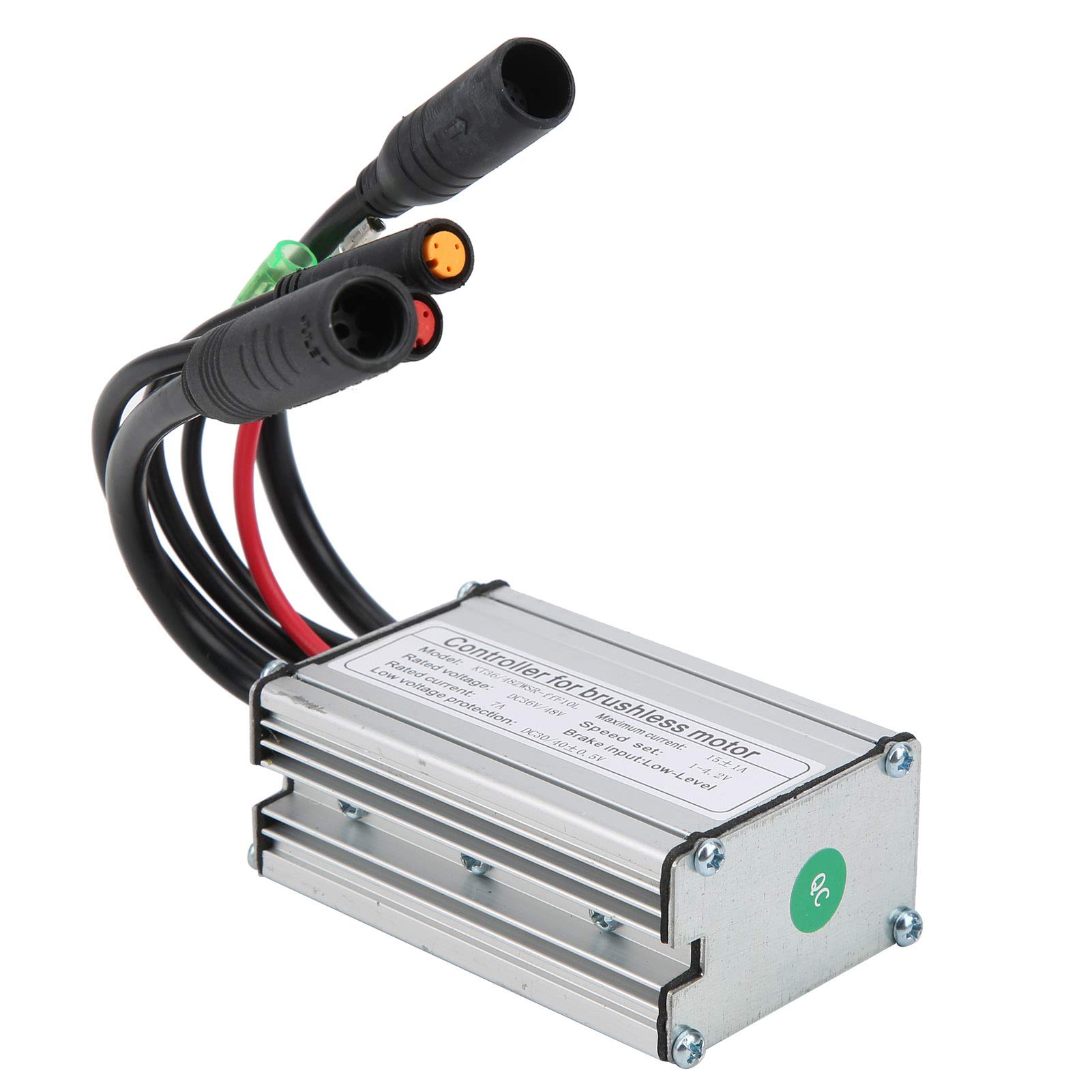 Elektrofahrrad-Controller, 6 Röhren 36/48 V KT-15A Wasserdichter Motorcontroller, bürstenloser Motorgeschwindigkeitsregler aus Aluminiumlegierung mit Lampenleitung für von equlup