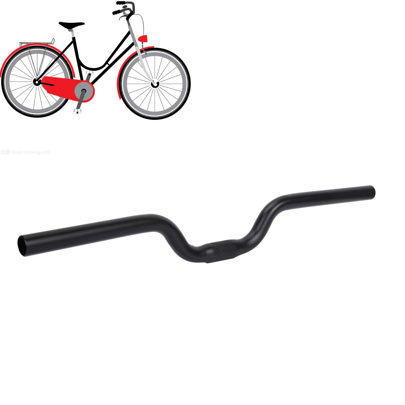 Fahrradlenker, FMF Aluminiumlegierung, 520 mm/20,5 Zoll Länge, 25,4 mm/1 Zoll Installationsdurchmesser, zusammenklappbarer Fahrradlenker, Mountainbike-Lenker von equlup