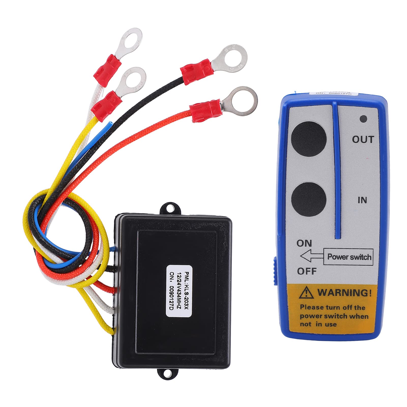 Kabelloser Seilwinden-Fernbedienungsschalter, Universelles 12 V 24 V Elektrisches Fernbedienungsschalter-Controller-Set Mit Empfänger Für LKW, ATV, SUV(Blau) von equlup