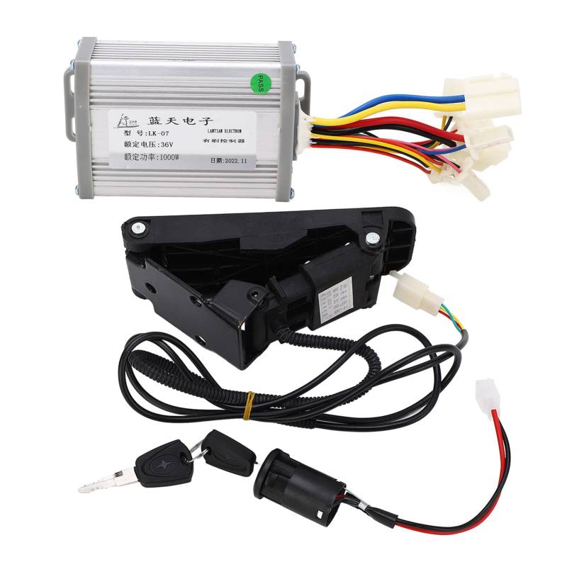 Motor Controller Drosselklappen -Fuß -Pedal -Kit, 36 V 1000W gebürstete Lithium -Elektrofahrradmodifikation Kit Aluminiumlegierung Drosselklappen -Fuß -Pedal -Kit für von equlup