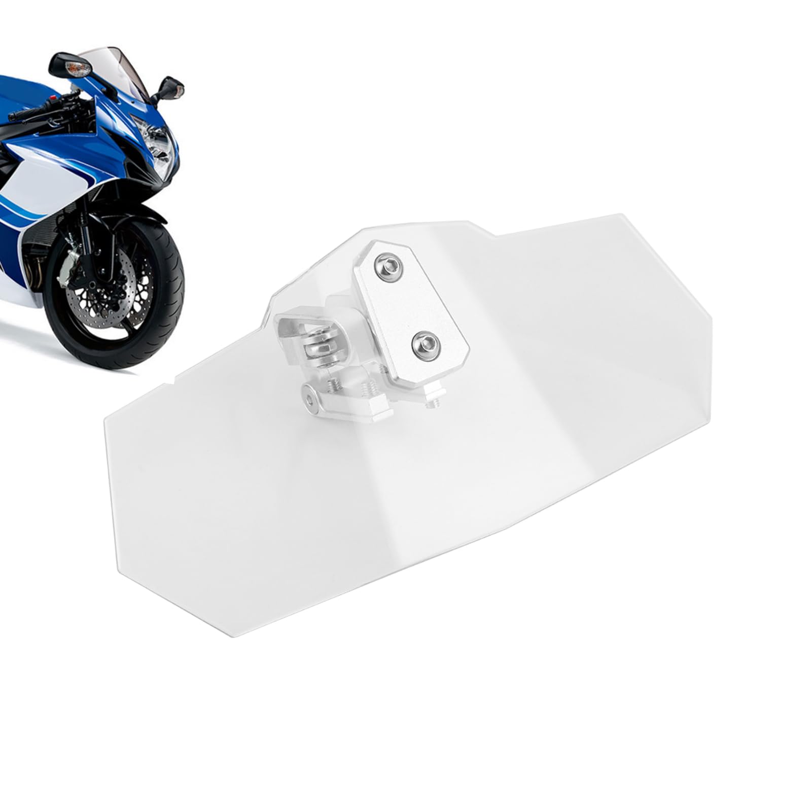 Motorrad-Windschutzscheibe, Universal-Windschutzscheiben-Verlängerungssatz, verstellbarer Clip-on-Spoiler, Motorrad-Windabweiser für Motorräder von equlup