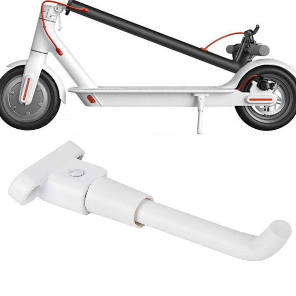 Scooter Stand Kickstand, 14,5 x 5,5 cm/5,7 x 2,2 Zoll Aluminiumlegierung Weiß Kickstand Fuß Seitenstützständer Ersatz für M365 Elektroroller von equlup