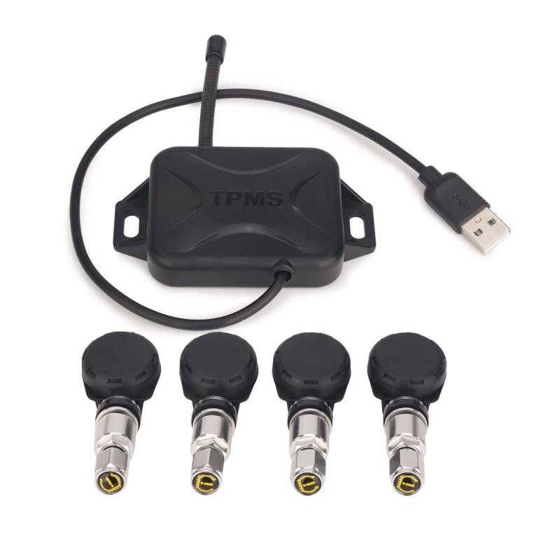 erisin Universal USB Reifendrucksensor Reifendruckkontrollsystem USB TPMS Modul Reifendruckprüfer mit 4 Interne Sensors für Android Autoradios von erisin