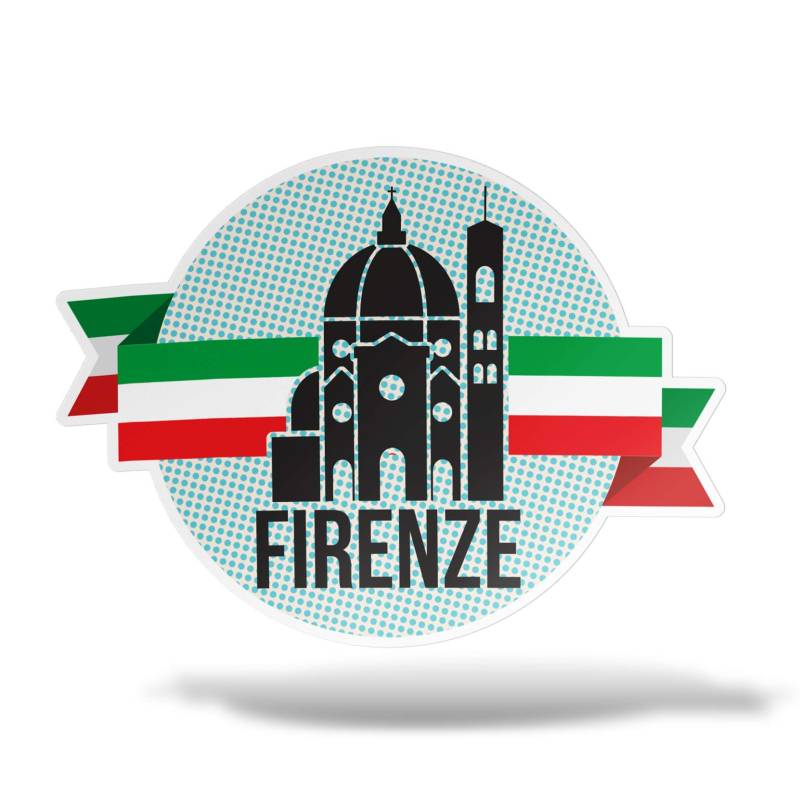 erreinge Aufkleber Florenz Italien-Andenken-Aufkleber PVC-Form Für Abziehbild Tapete Auto Moto Helm Camper Laptop - 10 cm von erreinge