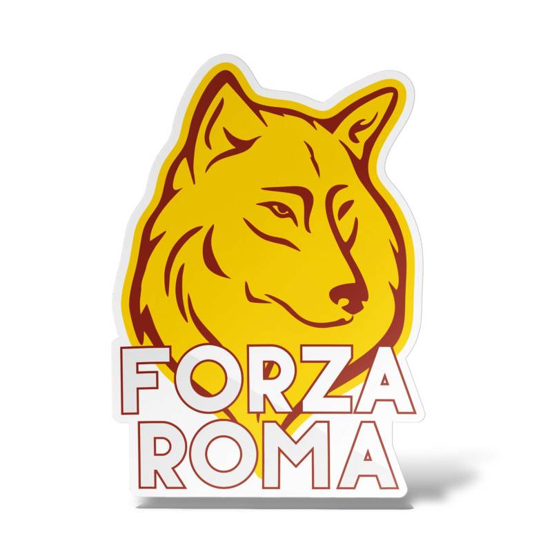 erreinge Aufkleber Forza Roma Ultras Lupa Shaped Adhesive PVC für Abziehbild Tapete Auto Moto Helm Camper Laptop - 15 cm von erreinge