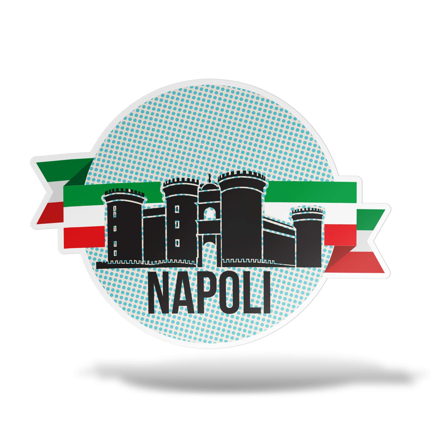 erreinge Aufkleber Napoli Italian Geschenk Shaped Adhesive PVC für Abziehbild Tapete Auto Moto Helm Camper Laptop - 10 cm von erreinge