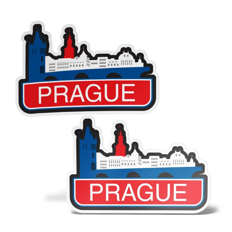 erreinge Aufkleber Prag Tschechische Republik Souvenirs Shaped Adhesive PVC für Abziehbild Tapete Auto Moto Helm Camper Laptop - 15 cm von erreinge