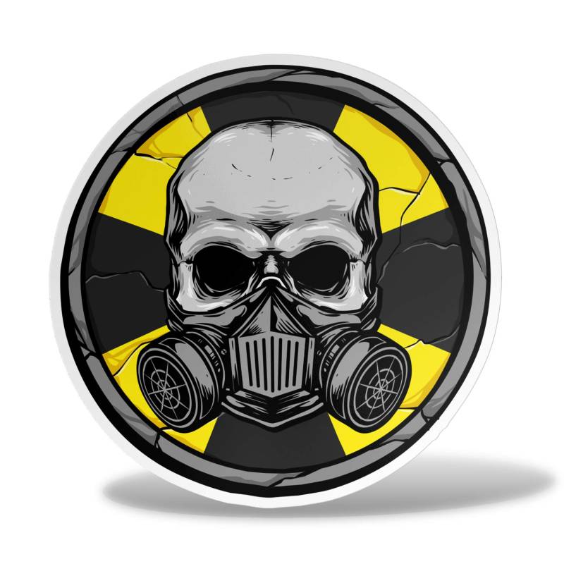 erreinge Aufkleber Schädel Gasmaske Biohazard Adhesive Form PVC Für Abziehbild Tapete Auto Moto Helm Camper Laptop - 10 cm von erreinge