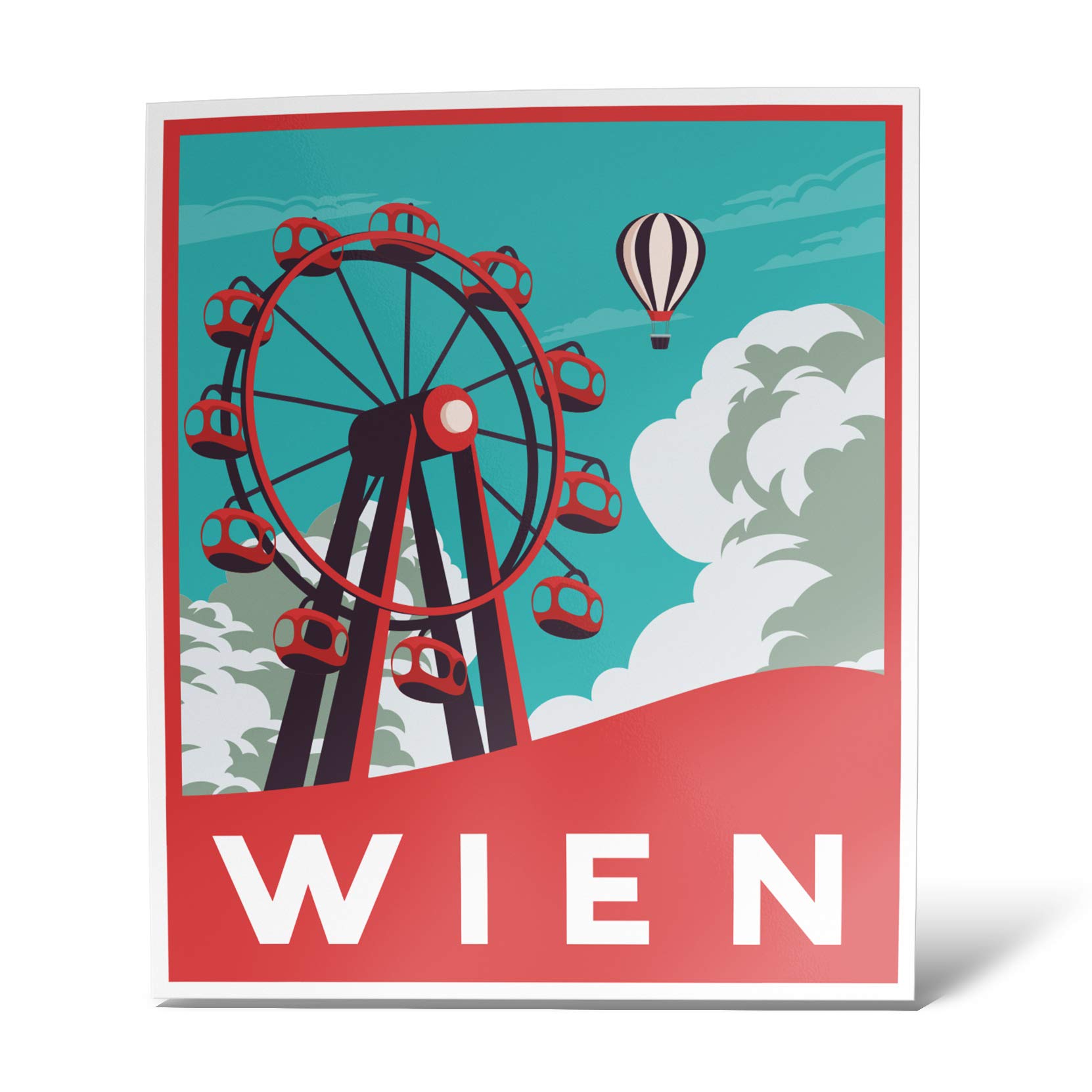 erreinge Aufkleber Wien Österreich-Flaggen-Schild geformte Adhesive PVC für Abziehbild Tapete Auto Moto Helm Camper Laptop - 12 cm von erreinge