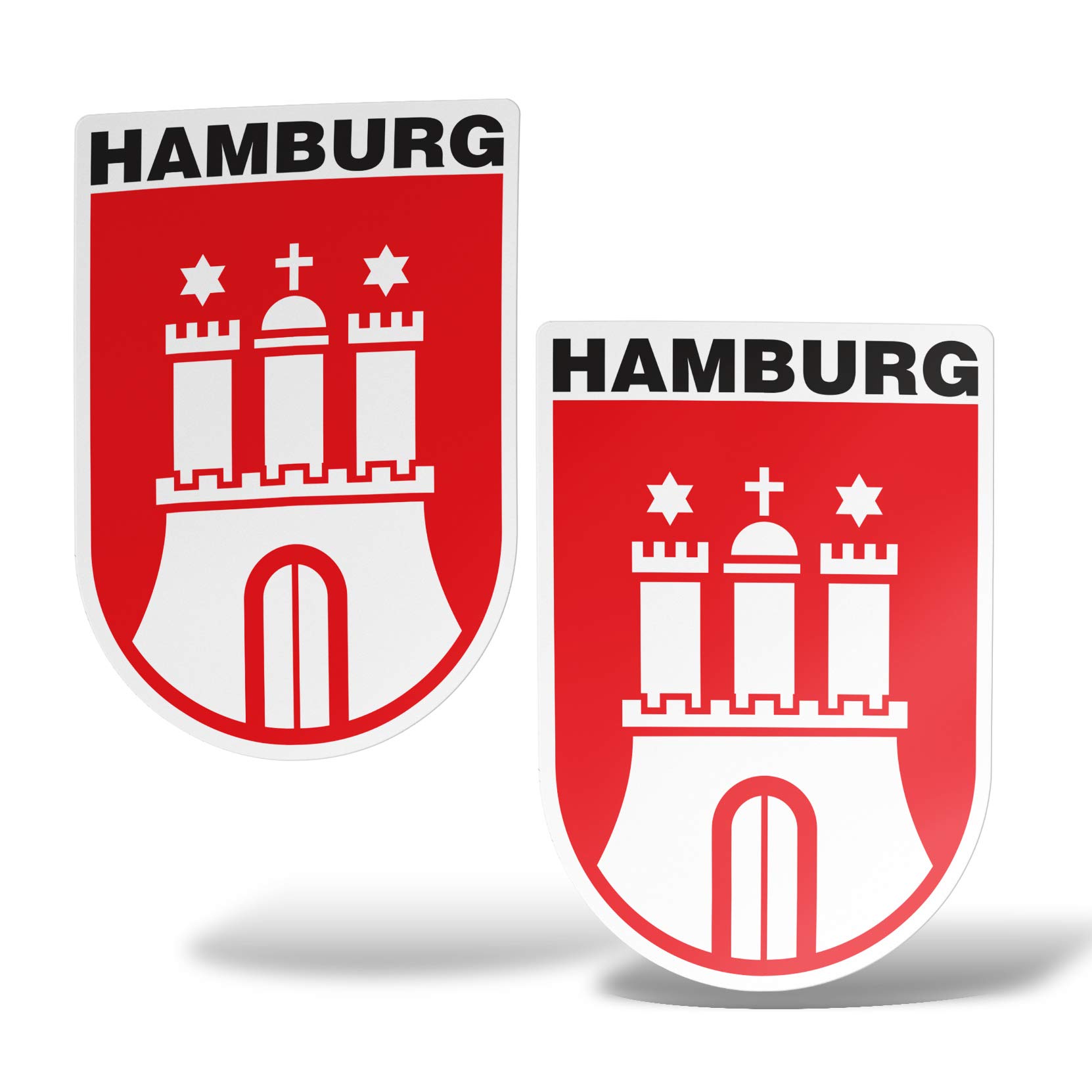 erreinge Aufkleber X2 Hamburg Deutschland Souvenirs Shaped Adhesive PVC für Abziehbild Tapete Auto Moto Helm Camper Laptop - 30 cm von erreinge