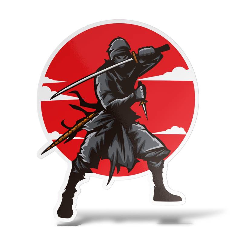 Erreinge Aufkleber japanische Samurai Ninja Shaped Adhesive PVC für Abziehbild Tapete Auto Moto Helm Camper Laptop - 10 Cm von erreinge