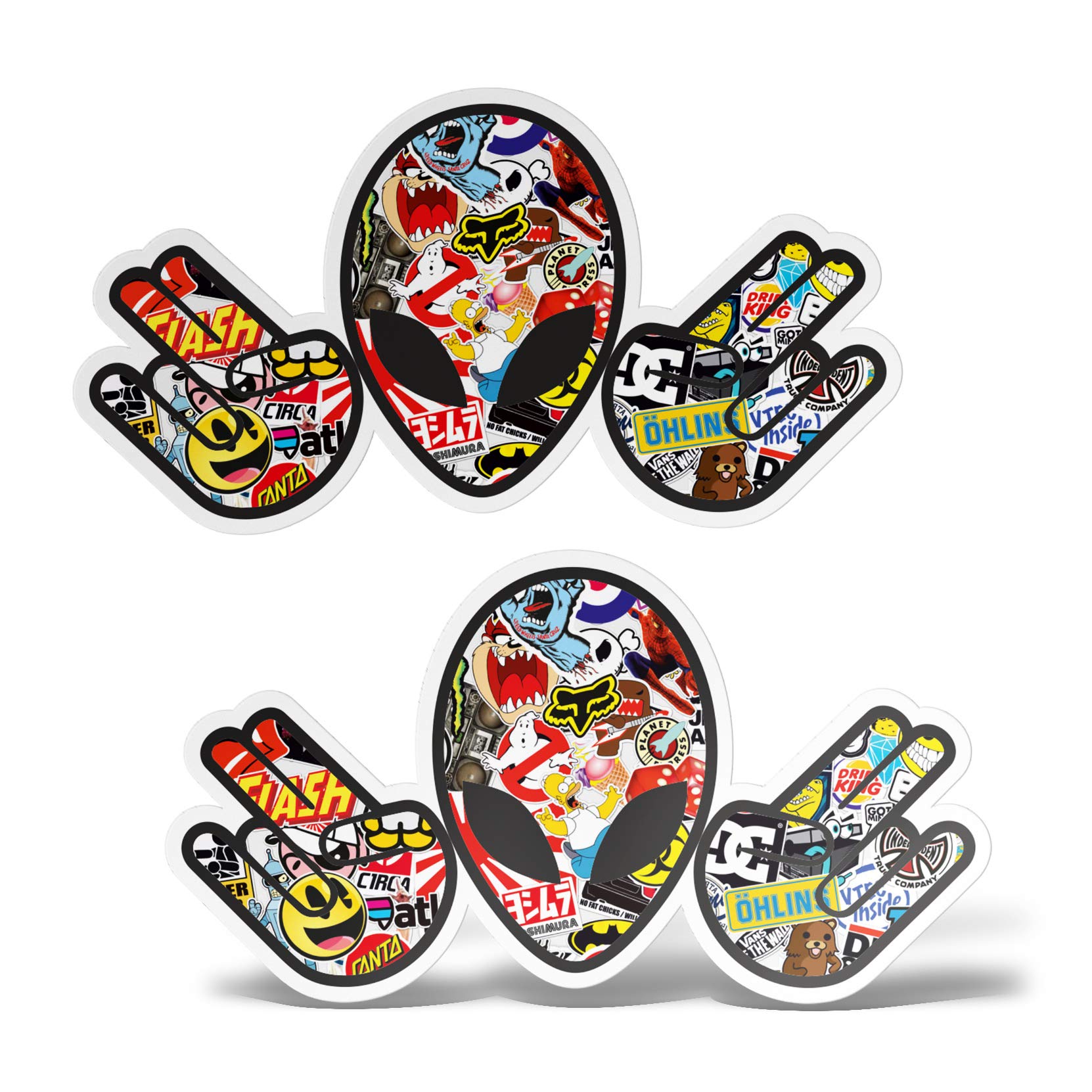 erreinge Sticker Alien X2 JDM Dub Tuning OEM Bombe geformt Adhesive PVC für Abziehbild Tapete Auto Moto Helm Camper Laptop - 12 cm von erreinge