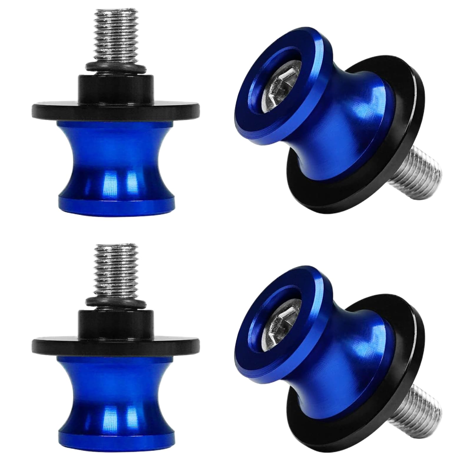 4 Stück M10 eupdd Ständeraufnahme: Blau 10mm Aluminium Ständeraufnahme, Universal Montageständer Motorrad Schwingenadapter, Schwingenadapter Montageständer, Schwinge Ständer für Motorräder von eupdd