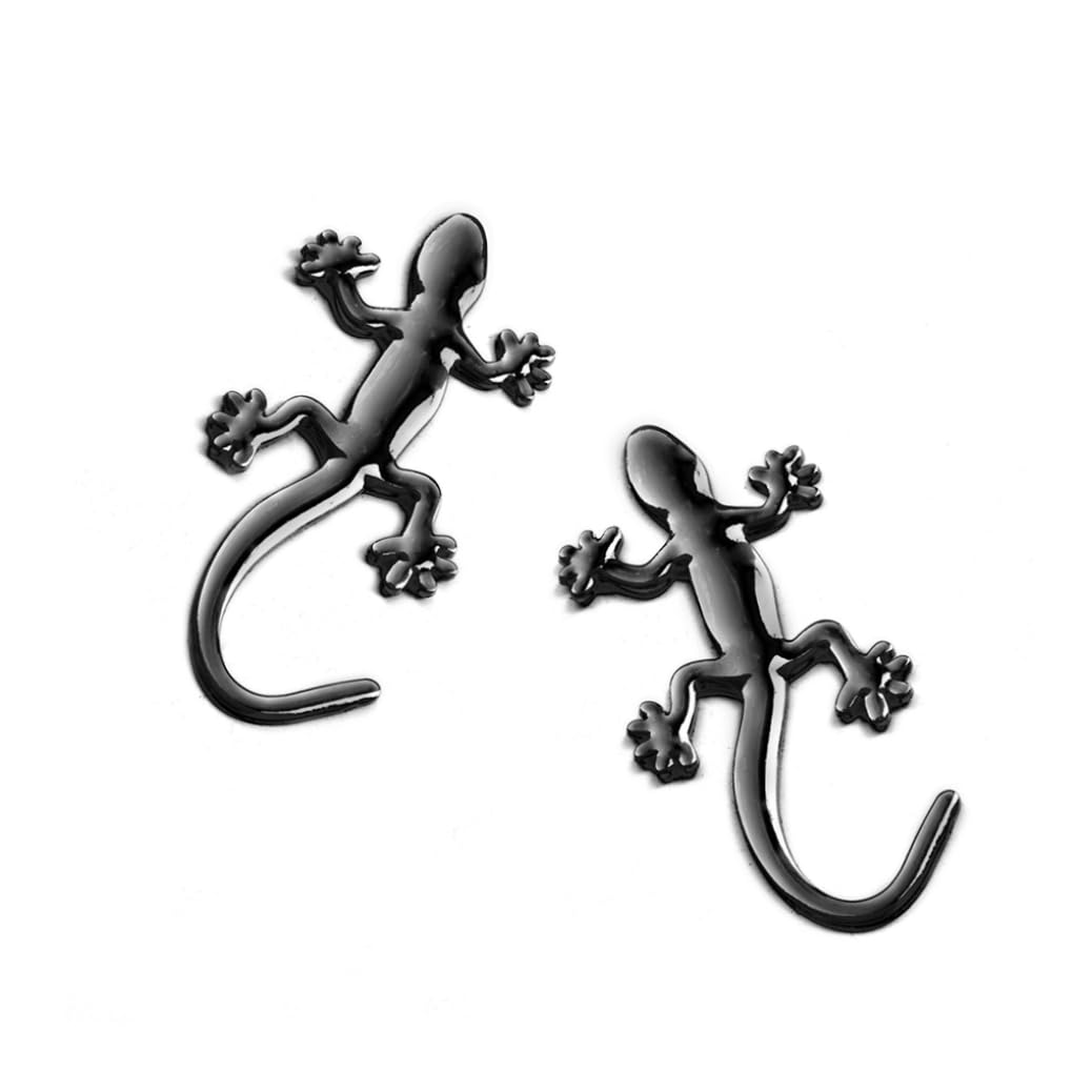 Autoaufkleber Autoaufkleber 3D Gecko Echsenauto Badge Metal Car Decal Dekoratives Zubehör Schwarze 2pcs von eurNhrN