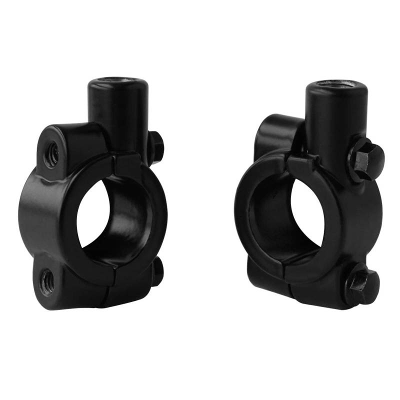 Evermotor Lenkerklemme 22mm M10 (7/8") Universal Lenkerhalterung Spiegelhalterung Motorrad 10mm Lenkerschelle Lenkerhalter Schwarz Fahrradspiegel Halterung (2 Stücke) von evermotor