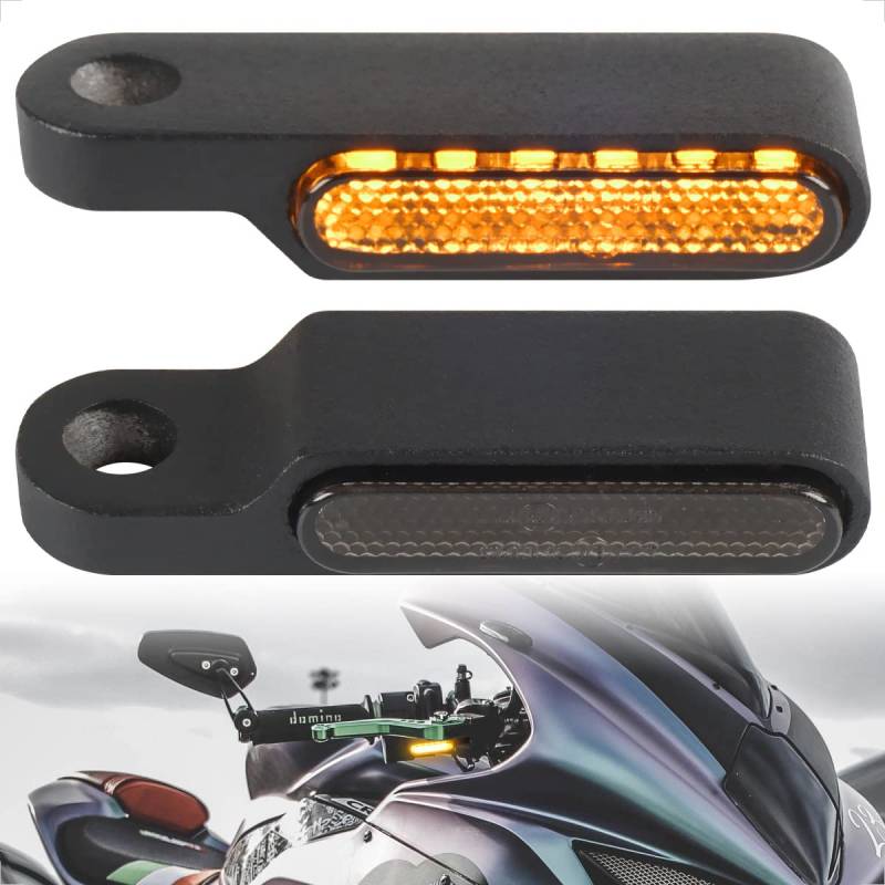 evermotor 6 LED Universal 12V 2 Stück E24 Mini Motorrad LED Blinker, Aluminiumlegierung im Feinguss IP67 Wasserdicht E geprüft von evermotor