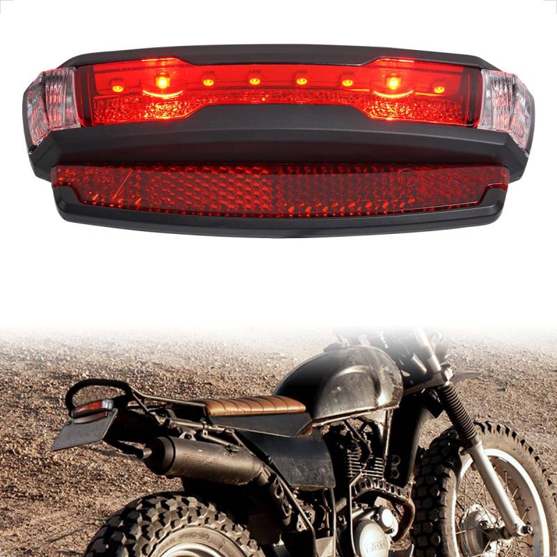 evermotor 6-58V LED Rücklicht Motorrad, StVZO Zugelassen Fahrrad Bremslicht mit Reflektor für Hinten Gepäckträger 50/80mm, 1000mm Kabel, K-mark, E24 E-geprüft, IPX67 Wasserdicht von evermotor