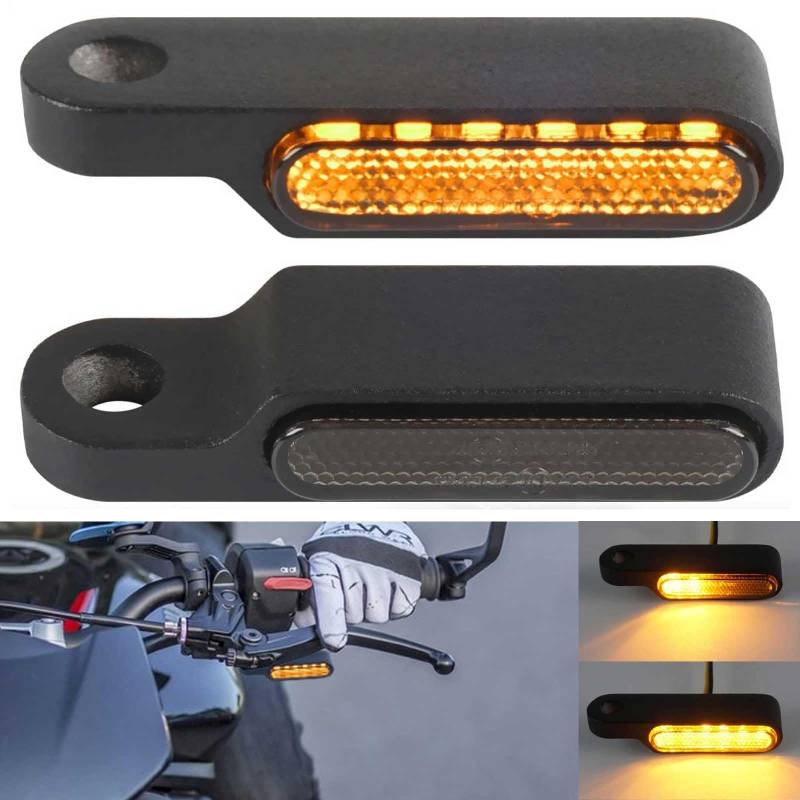 evermotor Lauflicht Mini Motorrad LED Blinker, 12V 6 LED, 2 Stück, Universal, Aluminiumlegierung im Feinguss, IP67 wasserdicht, E24 E-geprüft von evermotor