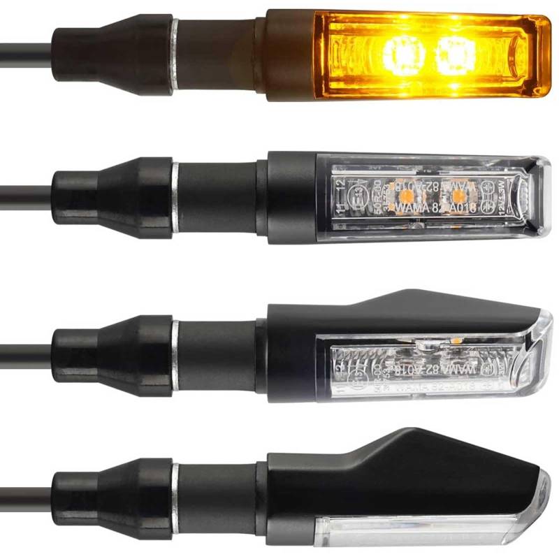 evermotor Universal 12V 4 Stück E13 Motorrad LED Blinker Aluminiumschale Doppelte helle LED-Lampe mit schöner Oberflächenbehandlung IP67 Wasserdicht E geprüft Amber von evermotor