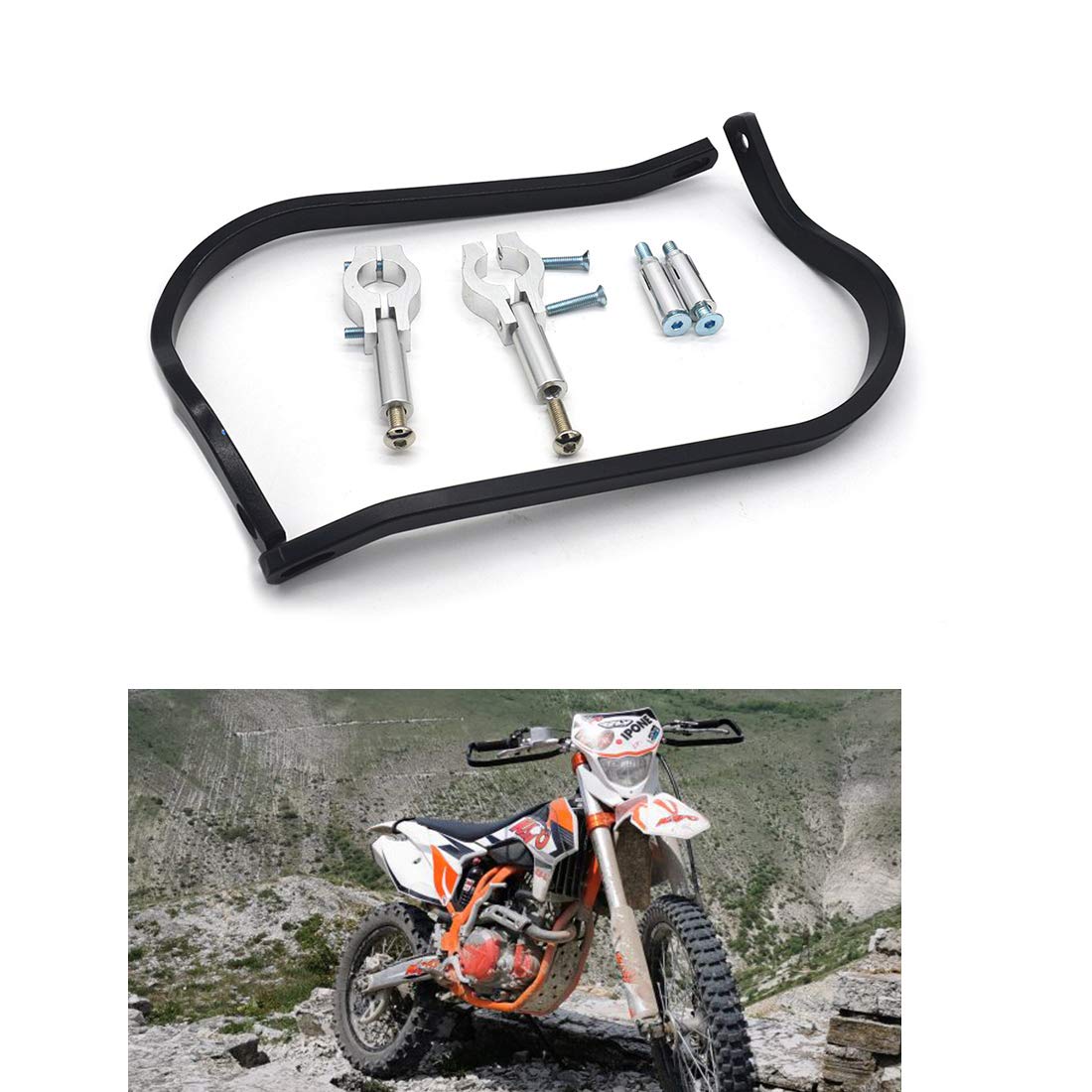 Aluminium Motorrad Handschützer Motorrad Motocross Dirtbike MX ATV Handschützer Lenkerschützer passend für Lenker 22mm (Stil A) von evomosa