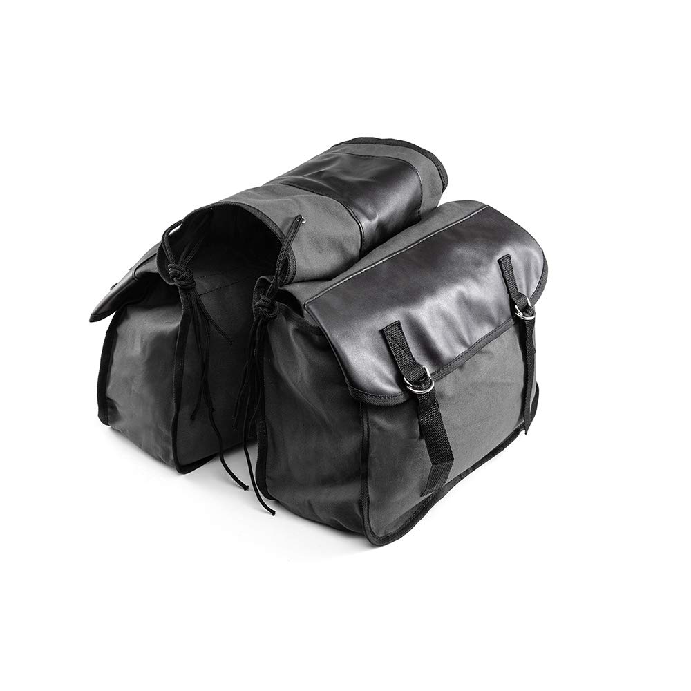 Motorrad Satteltaschen Canvas Wasserdichte Werkzeug Aufbewahrungstasche für Motorradgepäcktaschen Travel Knight Rider für Touring Motorrad Box (Schwarz) von evomosa