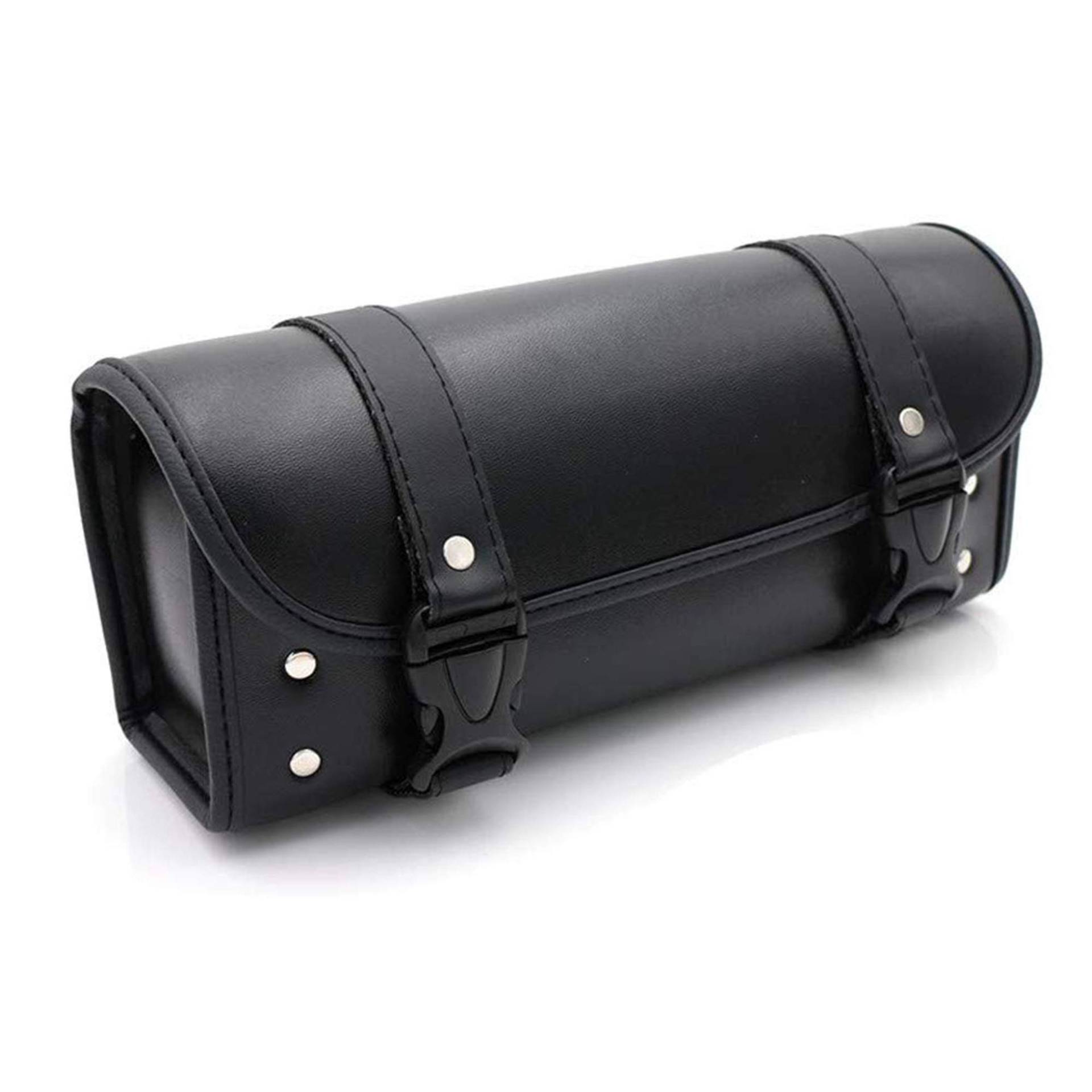 evomosa Motorrad Taschen, Motorräder PU Leder Werkzeugtasche Satteltasche für Sportster Softail Dyna Gabel Tasche Sissy Bar Lenkertasche - Schwarz von evomosa