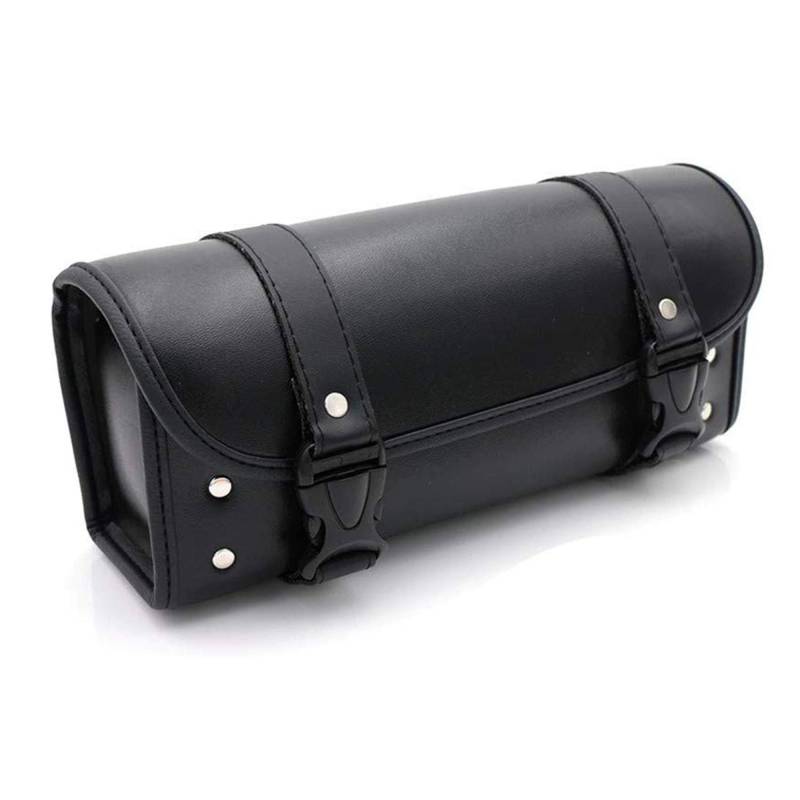 Motorrad Taschen, Motorräder PU Leder Werkzeugtasche Satteltasche für Sportster Softail Dyna Gabel Tasche Sissy Bar Lenkertasche - Schwarz von evomosa