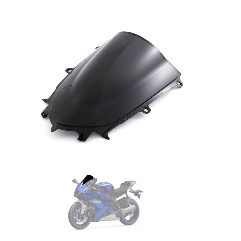 Motorrad Windschutzscheibe Frontscheibe Passend für YZFR7 YZF R7 2021 2022 2023 YZF-R7 21-23 YZFR6 R6 2017-2021 Double Bubble Screen von evomosa