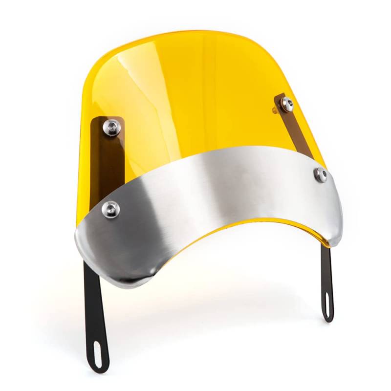 Motorrad Windschutzscheibe Universal Windshield Windabweiser für 5 '' - 7 '' Scheinwerfer Motorrad (Gelb) von evomosa