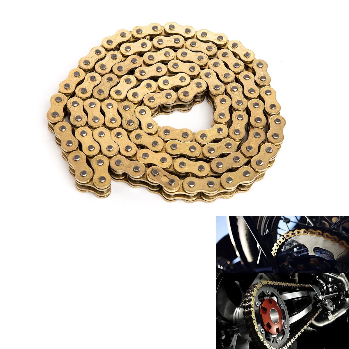 Motorradkette Öldichtungskette DID O-Ring 520 525 530 Ketten 120 Glieder für ATV Quad MX Enduro Motard Racing Driving Chain (520HV-120L) von evomosa