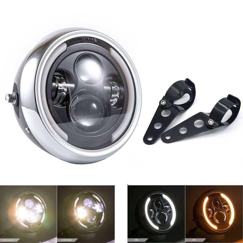 Motorradscheinwerfer Frontscheinwerfer 7,5 Zoll Led Motorrad Stirnlampe für Cafe Racer Bobber Chopper von evomosa