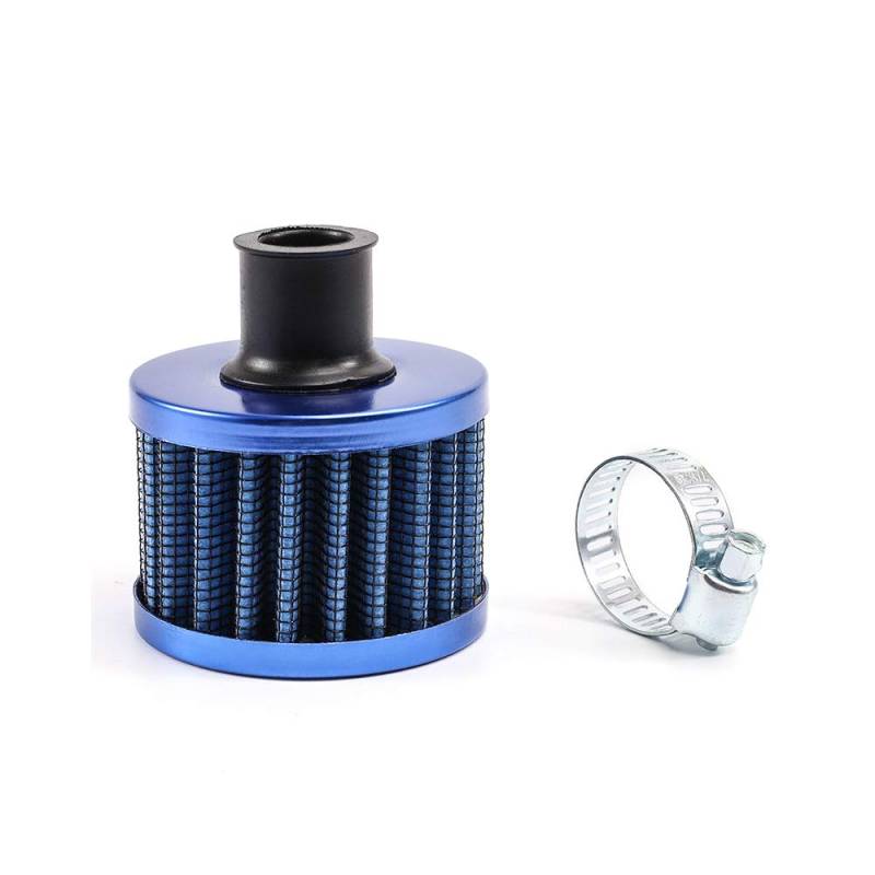 Universal Interface Motorrad Luftölfilter 12mm Auto Kaltluftansaugfilter Turbo Entlüftung Kurbelgehäuseentlüftung (Blau) von evomosa