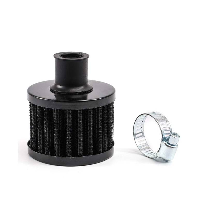 Universal Interface Motorrad Luftölfilter 12mm Auto Kaltluftansaugfilter Turbo Entlüftung Kurbelgehäuseentlüftung (Schwarz) von evomosa