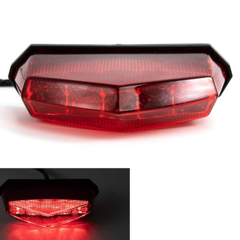 evomosa Motorrad Bremslicht Motorrad LED Rücklicht Bremsleuchte Heckleuchten (Rot) von evomosa