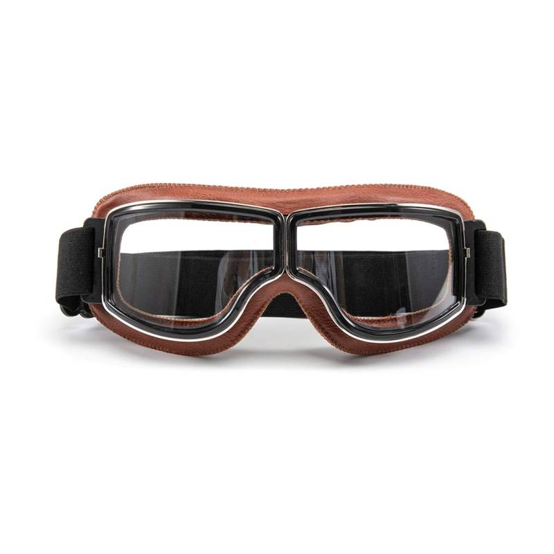 evomosa Motorradbrille Motorräder Retro Pilot Nebelsichere Brille ATV Bike Motocross Brille Schutzbrille - Transparente Linse von evomosa