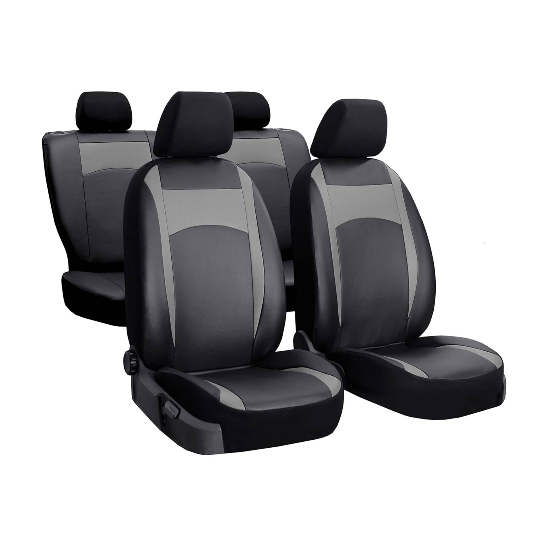 ewaschbaer Sitzbezüge Universal Schonbezüge Premium Design Leather kompatibel mit Isuzu D-MAX II ab 2011 bis 2019 von ewaschbaer