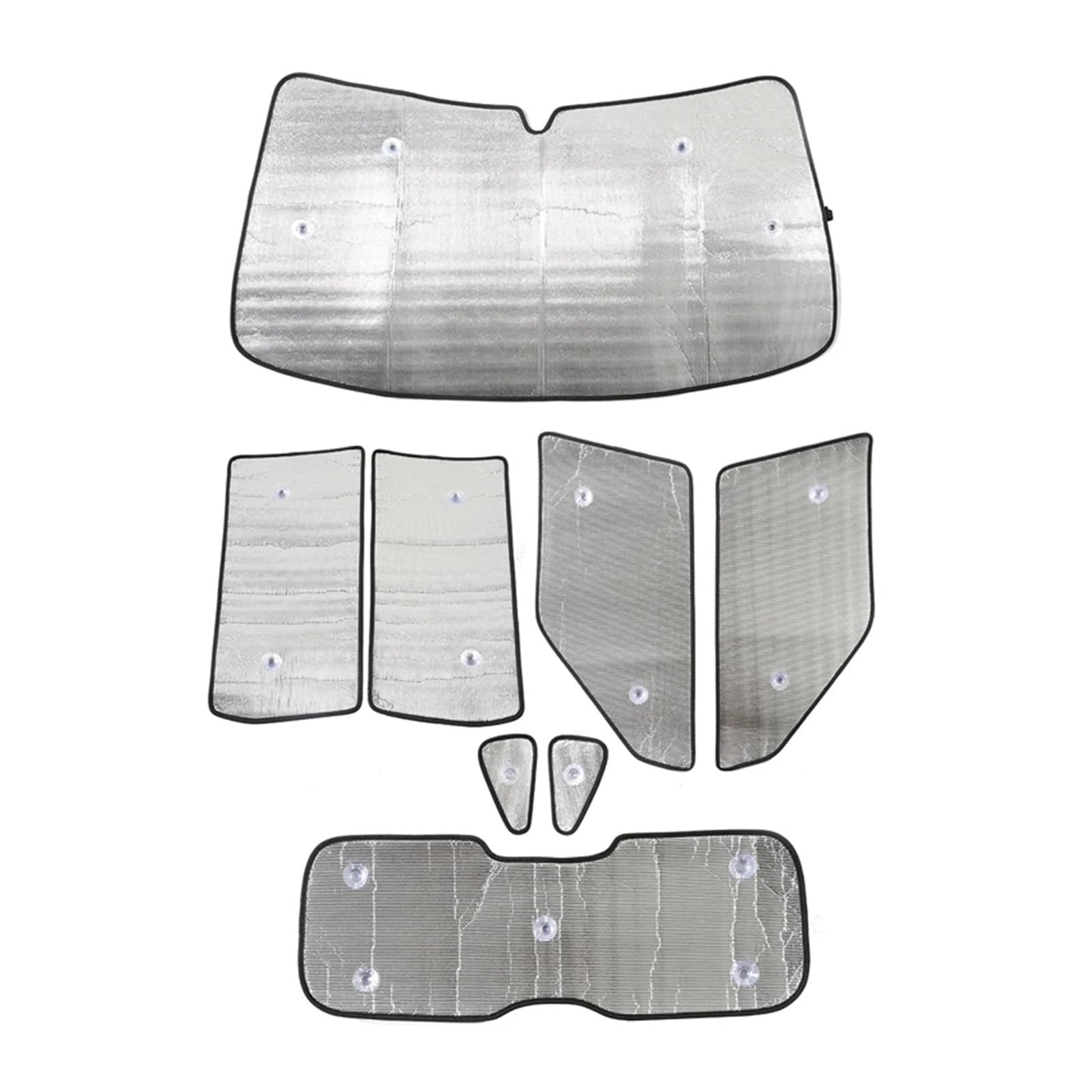 ewgrkba Kompatibel mit Kia Soul AM 09-13 Aluminiumfolie Silber Silber Frontscheibe für Auto Fenster Vollglas Sonnenschutz Sonnenschirm Autozubehör (8 PCS) von ewgrkba