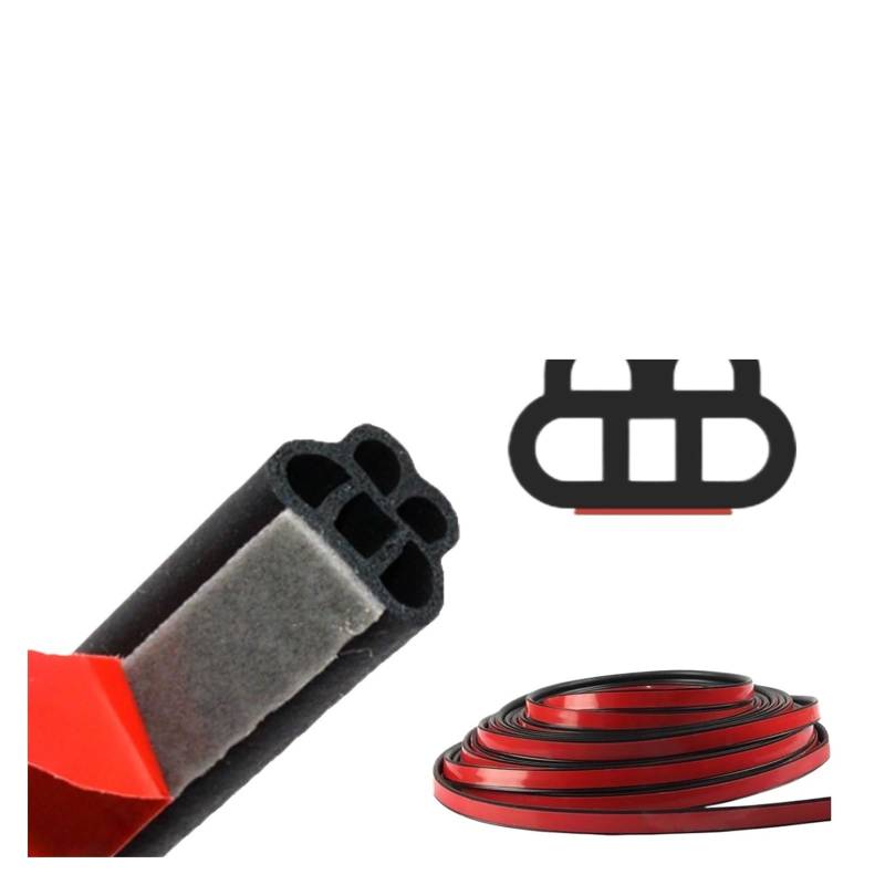 2m 4m 8m Autotür Weatherstrip Gummidichtungsstreifen 2-lagiger Geräuschdämmungsschutzstreifen Abdichtung Compatible With Türhaube Kofferraum(5 Holes (2m)) von ewgrkbaaa