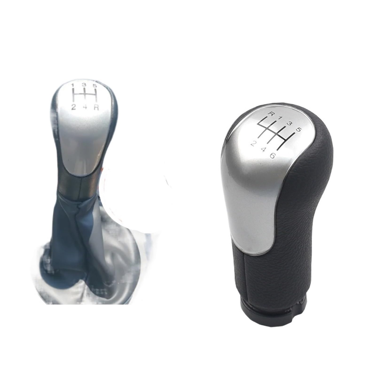 5 6 Geschwindigkeit Schaltknauf Kompatibel Mit Fiesta Fusion Connect 2002-On Gearknob Ball Hebel Stick POMO Stift Arm Gearshifter(6 Speed Silver) von ewgrkbaaa