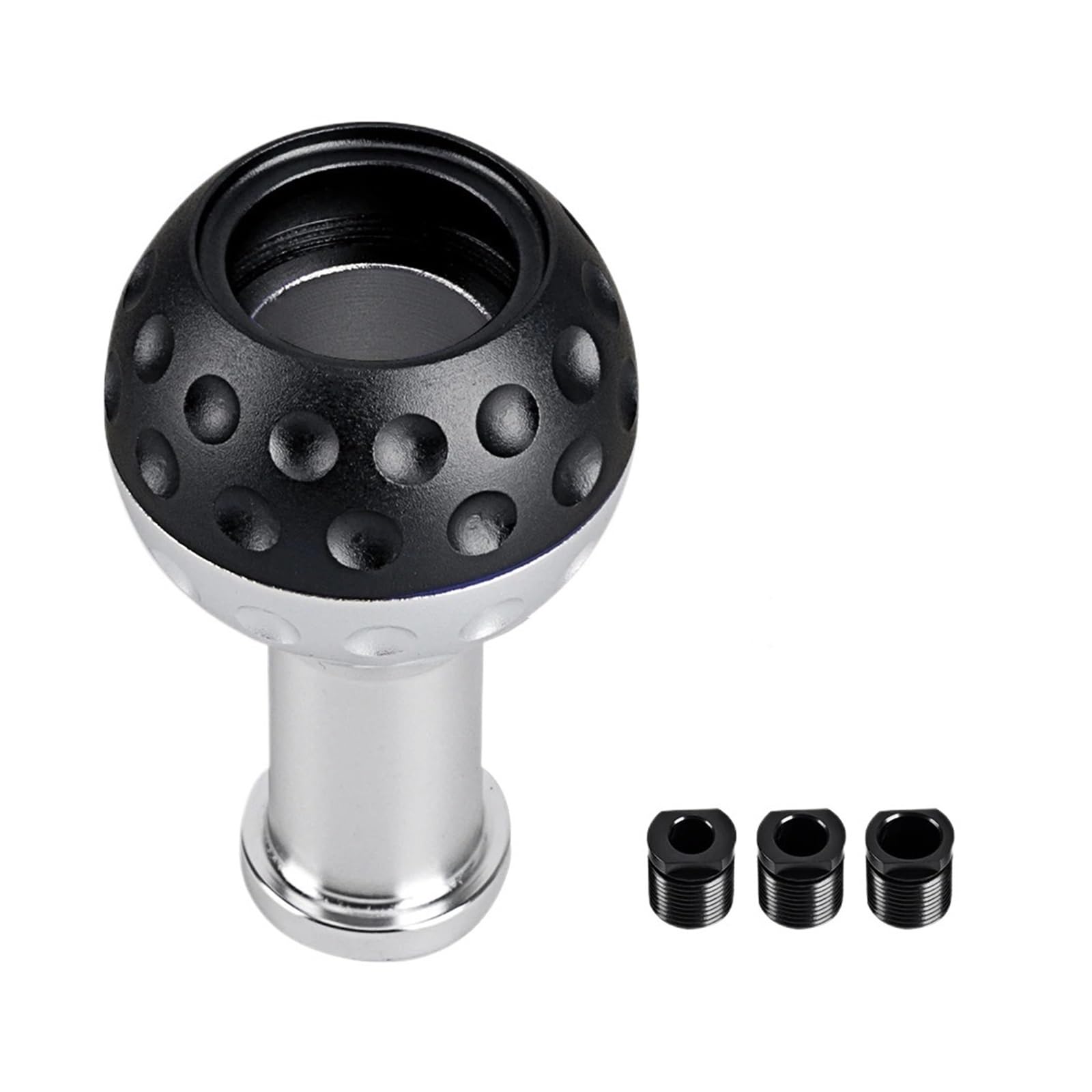 5-Gang-Schaltknauf, Aluminium, 6-Gang-Getriebehebelkopf, mit 3 Adaptern, kompatibel mit Compatible with Jetta Golf(Black) von ewgrkbaaa