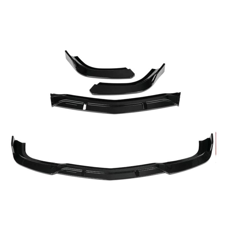 Auto-Frontstoßstangen-Lippen-Body-Kit-Spoiler Kompatibel mit W204 C180 C200 C250 C300 C350 2012-2014(Glossy Black) von ewgrkbaaa