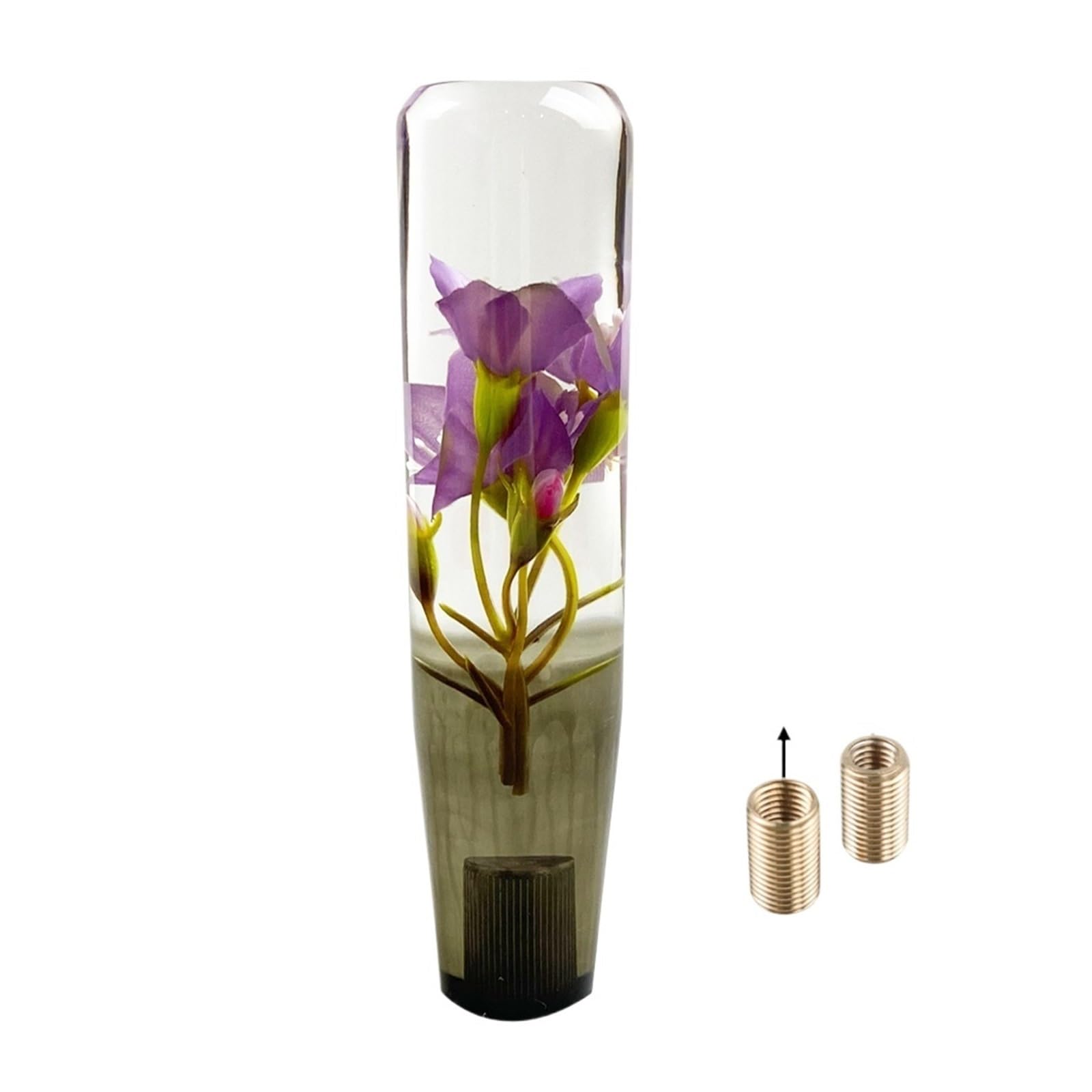 Auto-Schaltgetriebe-Schaltknauf, 20 cm, Kristall, transparent, Blumen-Styling, Schalthebelkopf, Auto-modifiziertes Innenraumzubehör(Purple) von ewgrkbaaa